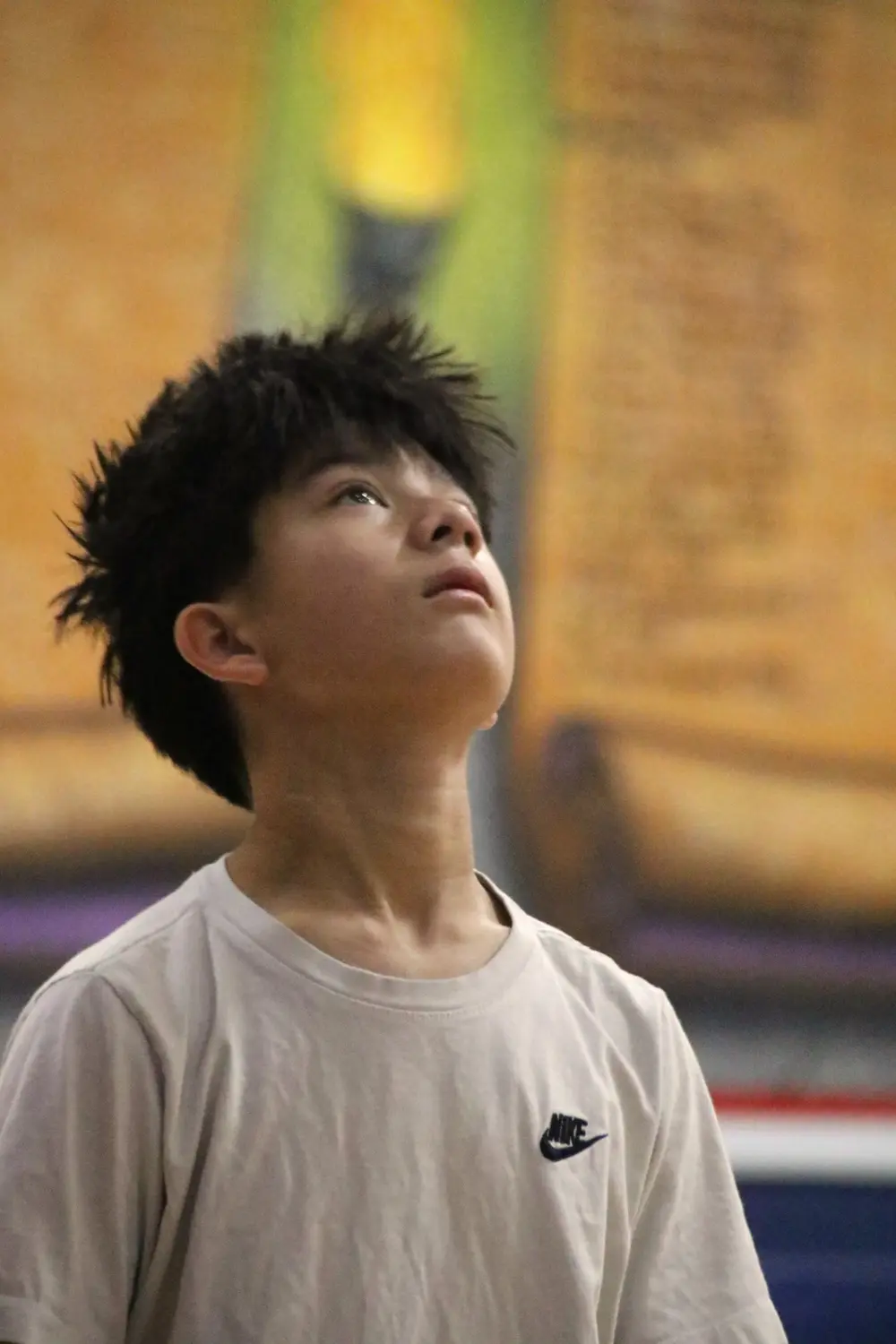 Young athlete watching the play develop